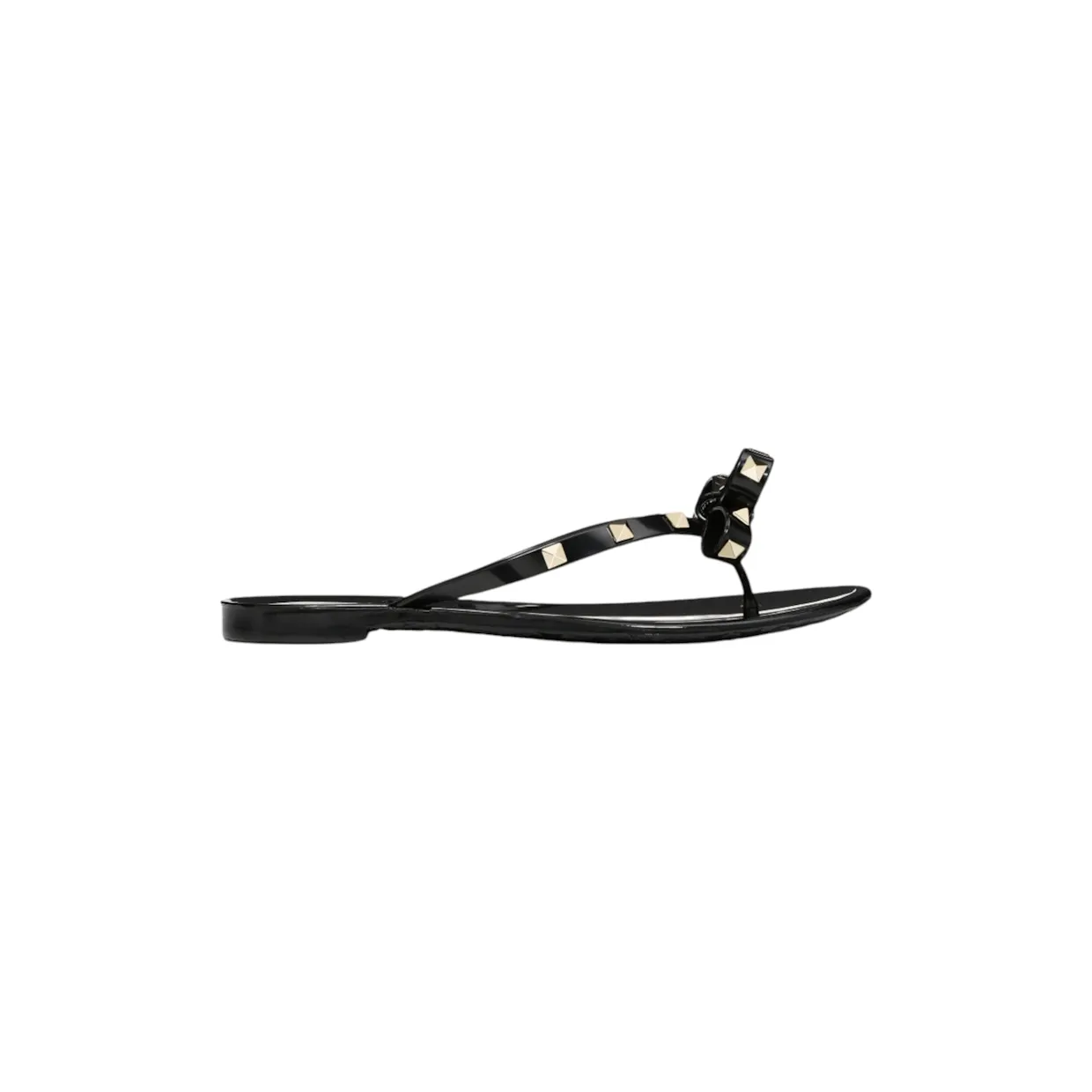 Valentino Rubber Rockstud Thong Sandals Black (ZW2S0552PVS0NO)