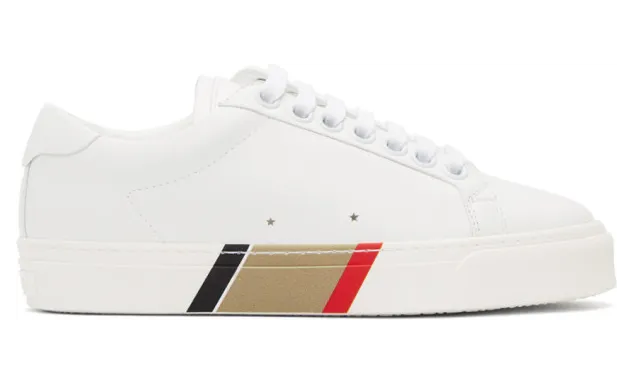 Burberry White Bio-Based Striped Sole Sneakers (8031221)
