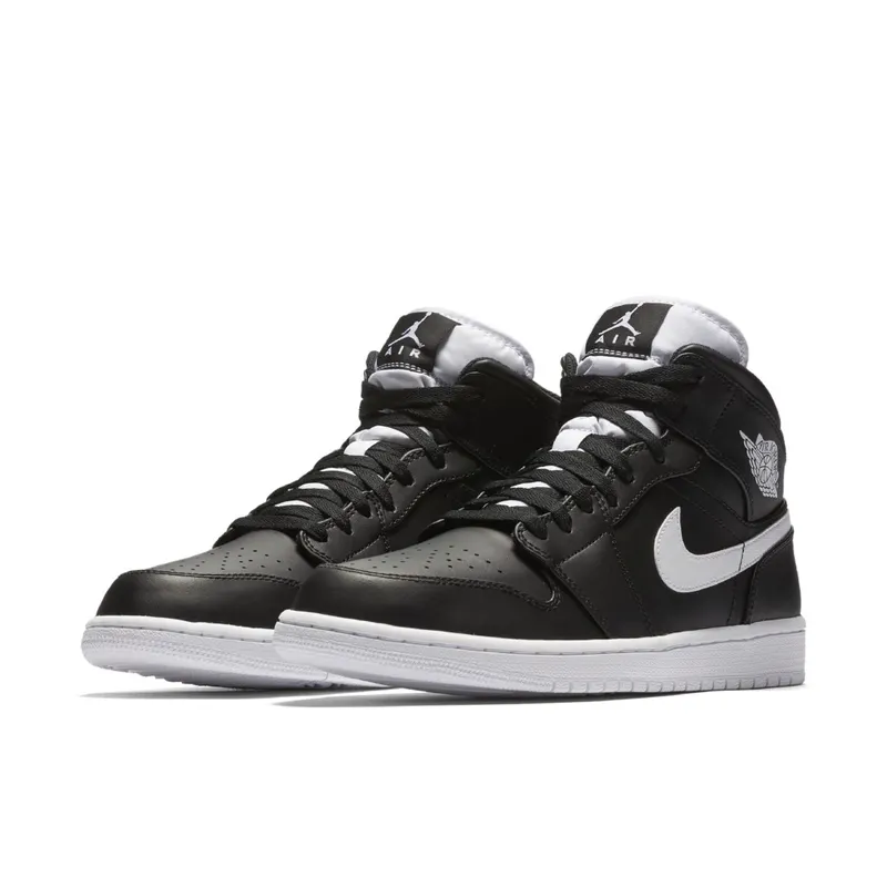 Jordan 1 Retro Mid Black White Black/White-White (554724-038)