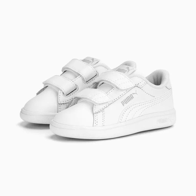 Puma Smash 3.0 Leather V Baby White/Grey (392034-02)