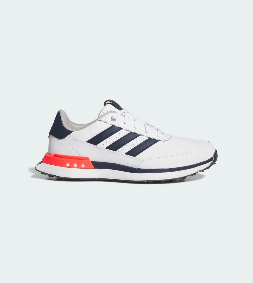 adidas S2G 24 Leather Spikeless Golf Cloud White Collegiate Navy Lucid Red (IH8523)