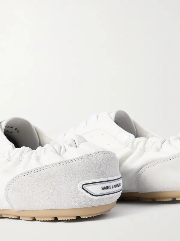 Saint Laurent Lewis Suede and Full-Grain Leather Sneakers White (862568AAGB9) (5)