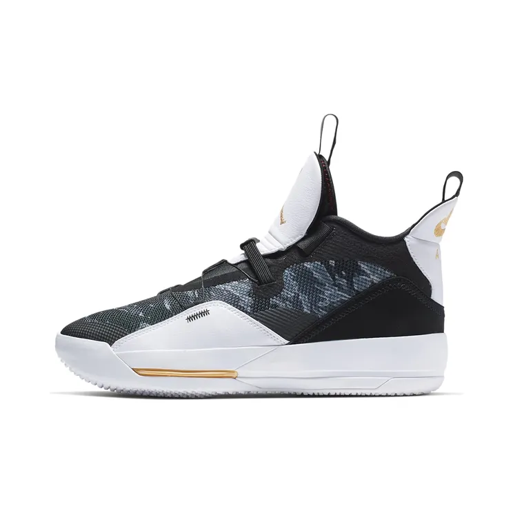 Jordan XXXIII Camo “Black / White / University Red / Metallic Gold” (AQ8830-016)