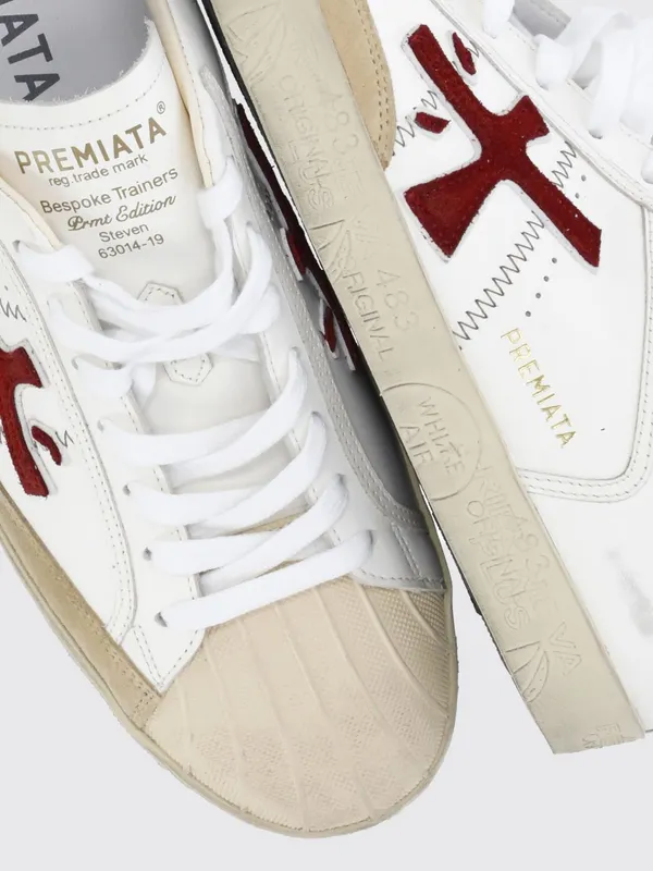 Premiata Steven Used Leather Sneakers Bianco 3 (STEVEN8044) (3)