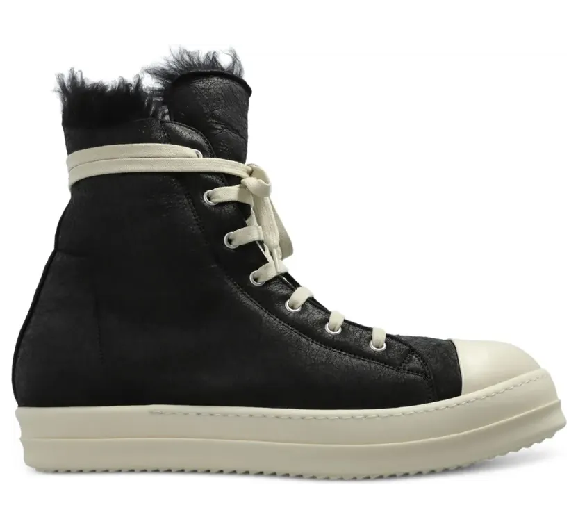Rick Owens Sneakers mit Shearling-Futter – Schwarz (RU02E1890LSHC)