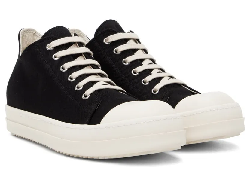 Rick Owens Drkshdw Black Denim Sneakers (DU02B4802 DQ) (4)