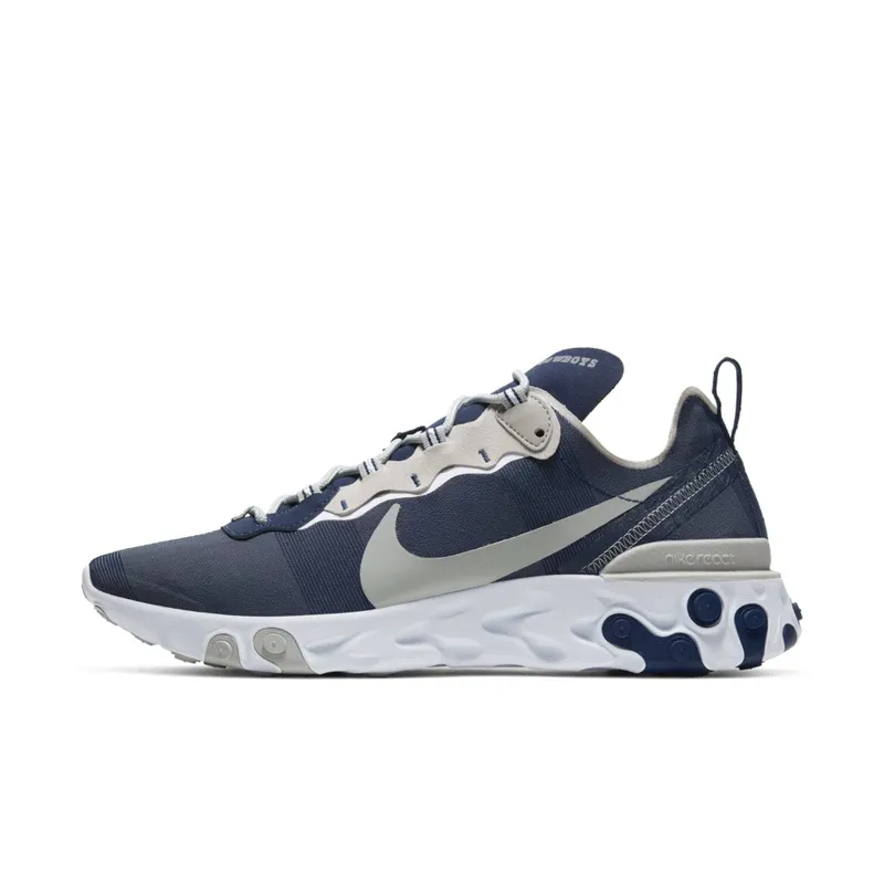 Nike  React Element 55 Dallas Cowboys College Navy/White-Medium Silver (CK4801-400)