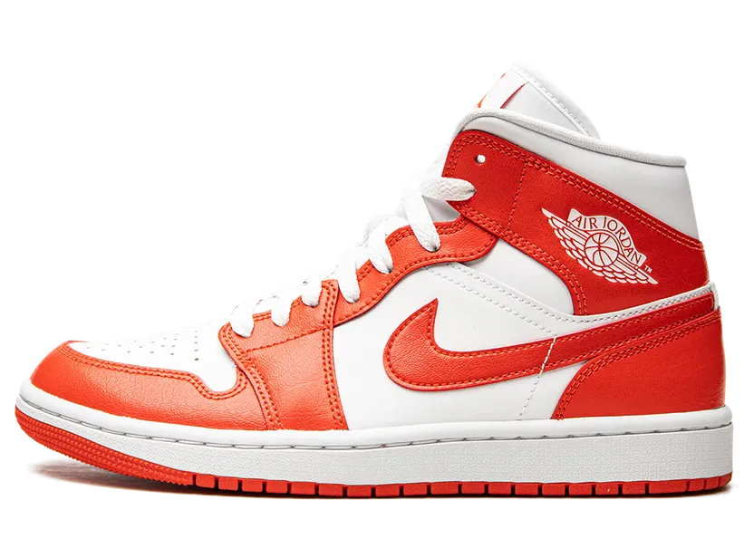 Jordan 1 Mid Syracuse (W) – “White / White / Habanero Red” (BQ6472-116)