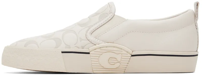 Coach 1941 White Leather Skate Slip-On (CA283 CHK)
