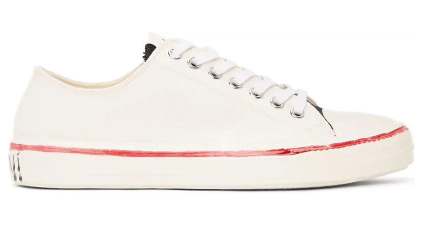 Marni Off-White Graffiti Low-Top Sneakers (SNZW006802 P3571)