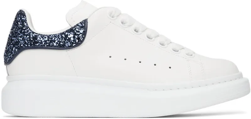 Alexander McQueen Blue & Navy Glitter Oversized Sneakers (558945WIA4Y)