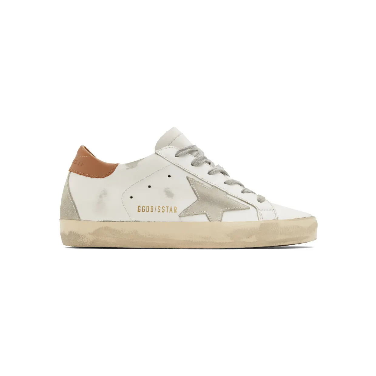 Golden Goose White & Brown Super-Star Classic Sneakers (GWF00102.F002182.10803)