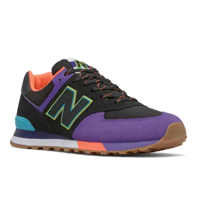 New Balance 574 Black Purple Orange Blue (ML574PT2)