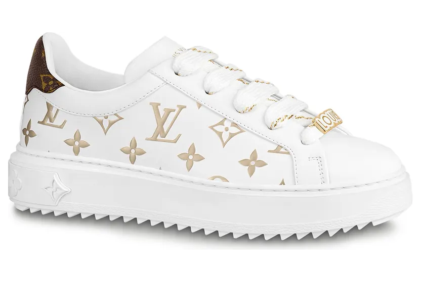 Louis Vuitton Time Out Debossed Monogram Leather White Gold (W) (1A9HAX)
