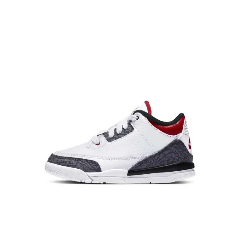 Jordan 3 Retro SE Fire Red Denim (PS) White/Fire Red-Black (DB0443-100)