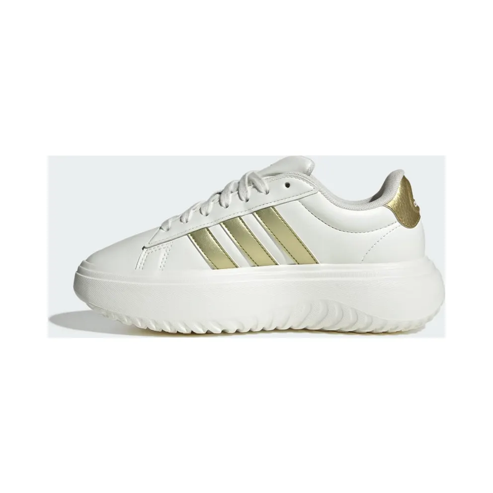 Adidas Grand Court Platform Core White / Gold Metallic / Off White (JR0699)