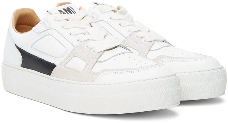 AMI Alexandre Mattiussi White & Black Ami de Cœur Sneakers (USN414.858)
