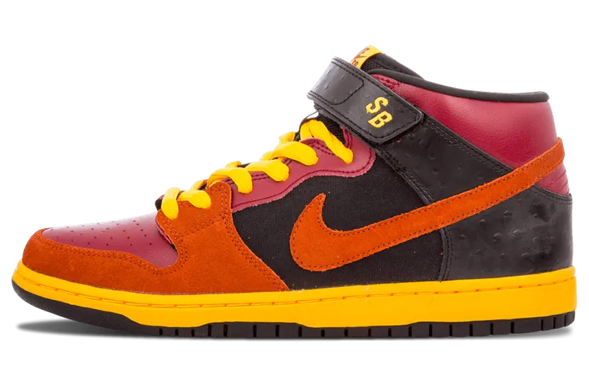 Nike Dunk Mid SB ‘Ostrich’ Team Red/Rugged Orange-Black-Laser Orange (314383-680)