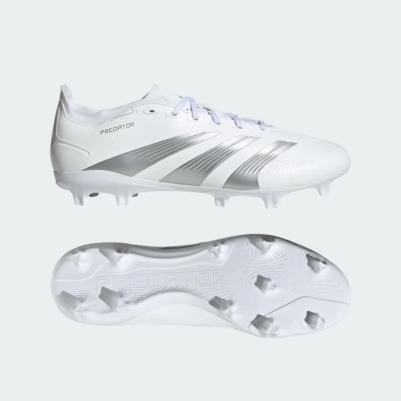 adidas Predator 24 League Low FG Cloud White Silver Metallic Grey (IE2372)