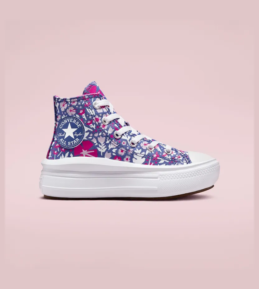 Converse Chuck Taylor All Star Move Platform Paper Floral Washed Indigo/pink Zest/wit (372756C)