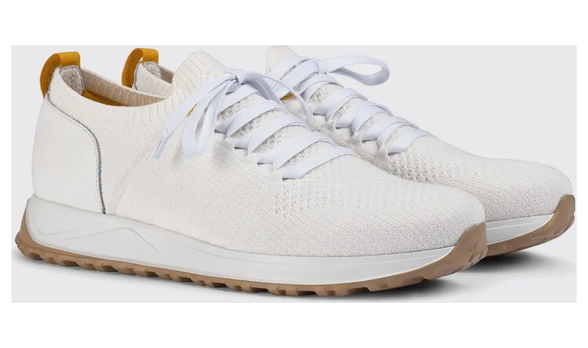Doucal’s Crochet Knit and Leather Sneakers White (DU3222SYDNPZ830DW13)