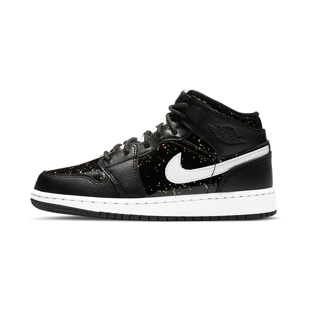Jordan 1 Mid Black Speckle (GS)