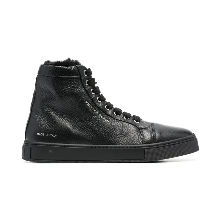 Philipp Plein High-Top-Sneakers mit Shearling “Black” (LABSUSC0404PLE010N)