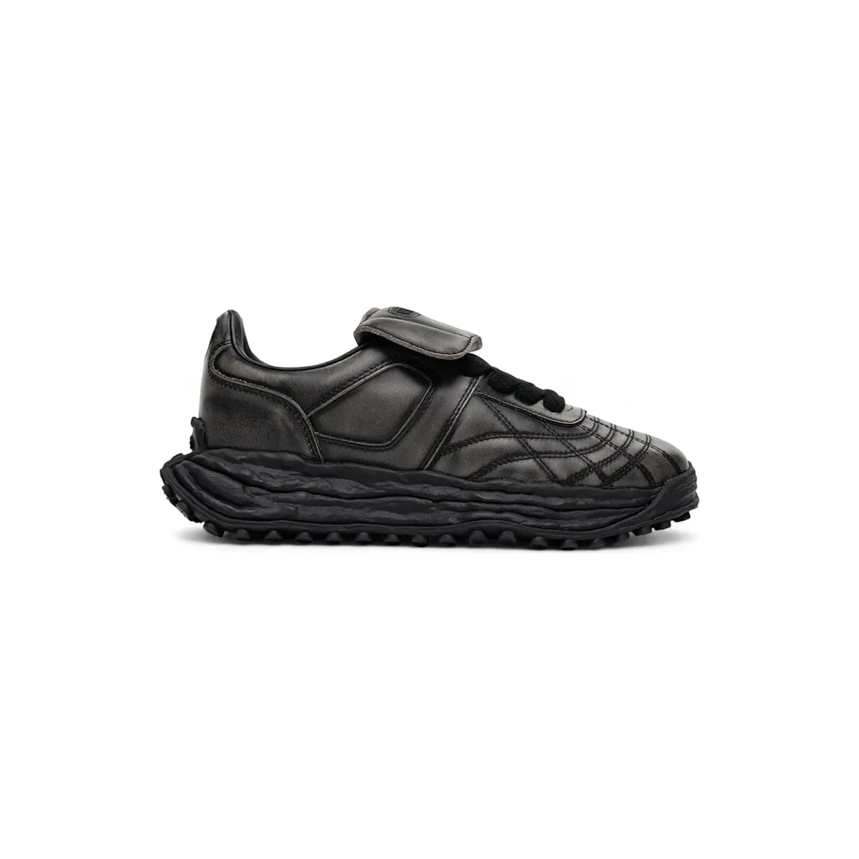 Maison Mihara Yasuhiro Scott OG Sole Vintage Leather Effect Low Triple Black (A16FW710-BLKBLK)