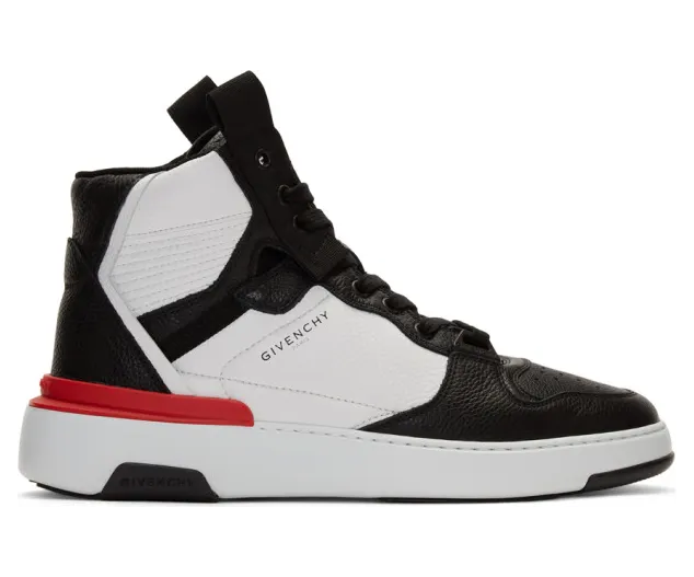 Givenchy Black and White Wing High Sneakers (BH002JH0K6)