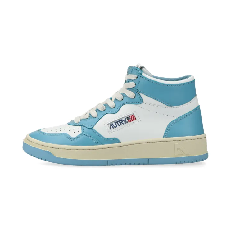 Autry Medalist Mid W (White / Blue) – (AUMWWB08)