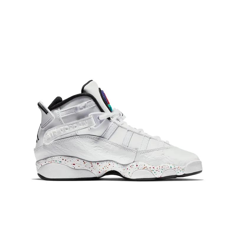 Jordan 6 Rings Confetti (GS) White/Black-White-Grey Fog (323419-100)