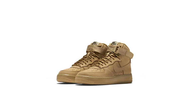 Nike Air Force 1 High Wheat 2015 (GS) Flax/Flax-Outdoor Green (807617-200)