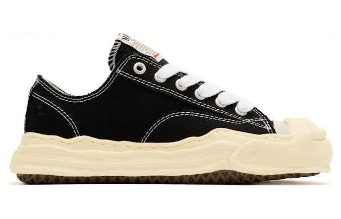 Maison Mihara Yasuhiro Hank Vintage Sole Canvas Low Black (A09FW734-BLK) (2)