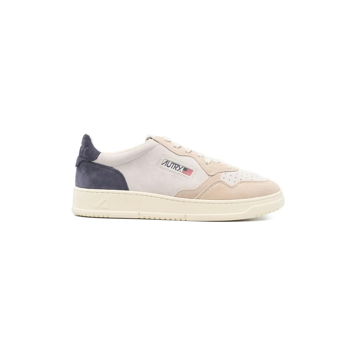 Autry Medalist Panelled Lace-up “Neutrals/Blue” (AULM TS29)