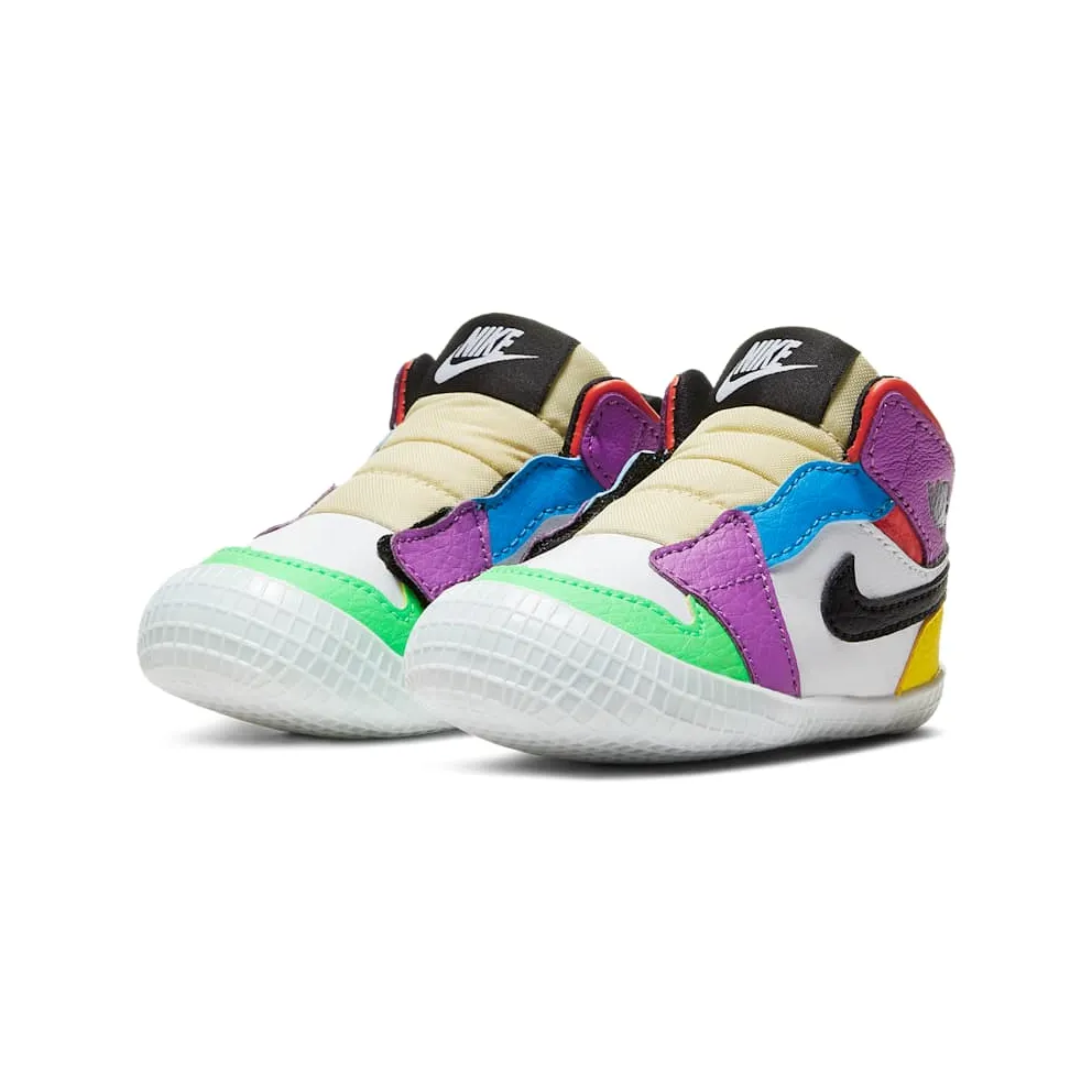 Jordan 1 Crib Bootie Multi-color White/Black-Lightbulb-Team Orange (AT3745-109)