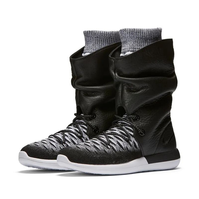 Nike Roshe Two Flyknit Hi Black/White/Metallic Gold/Black (861708-002)