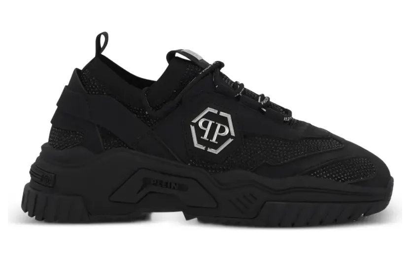 Philipp Plein Predator low-top met stras “Black” (PAFSUSC0926PTE003N)