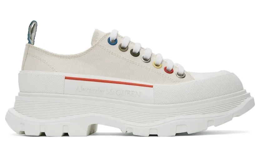 Alexander McQueen Off-White Tread Slick Low Sneakers (604257W4MVG)