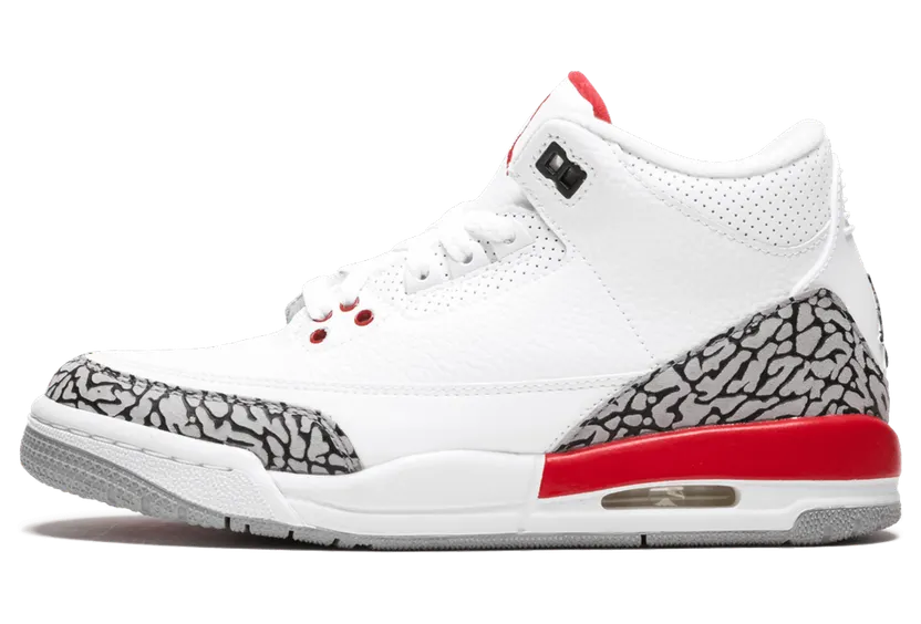 Air Jordan 3 Retro BG White Fire Red (398614-116)