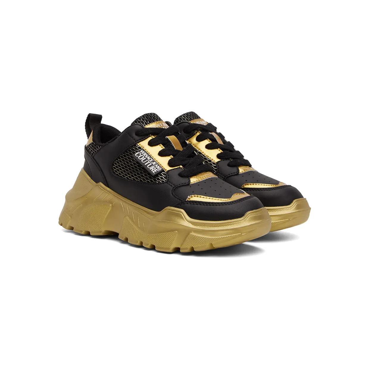 Versace Jeans Couture Black & Gold Speedtrack Sneakers (E73VA3SC2EZP134) (4)