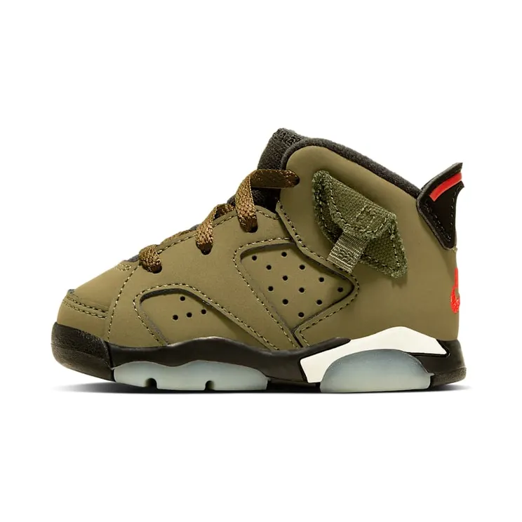 Travis Scott x Air Jordan 6 Retro TD ‘Olive’ Medium Olive/Black/Sail/Univeristy Red (CQ3567-200)