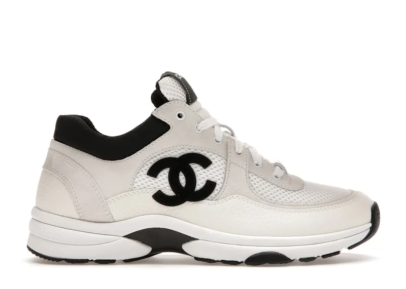 Chanel Low Top Trainer Suede White Black (W) (G38299 Y55720 K3846)