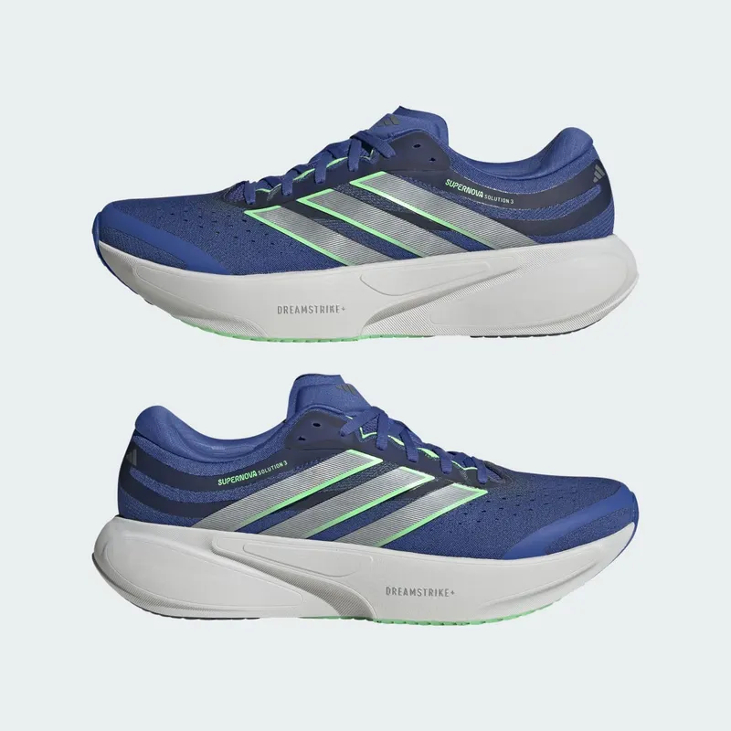 Adidas SUPERNOVA SOLUTION 3 Running Shoes Dual Indigo / Tech Grey Metallic / Lime Burst (KK1915)