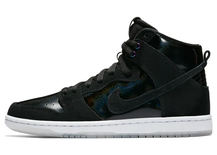 Nike SB Zoom Dunk High Pro ‘Iridescent’ Black/Black-White-Clear (854851-001)