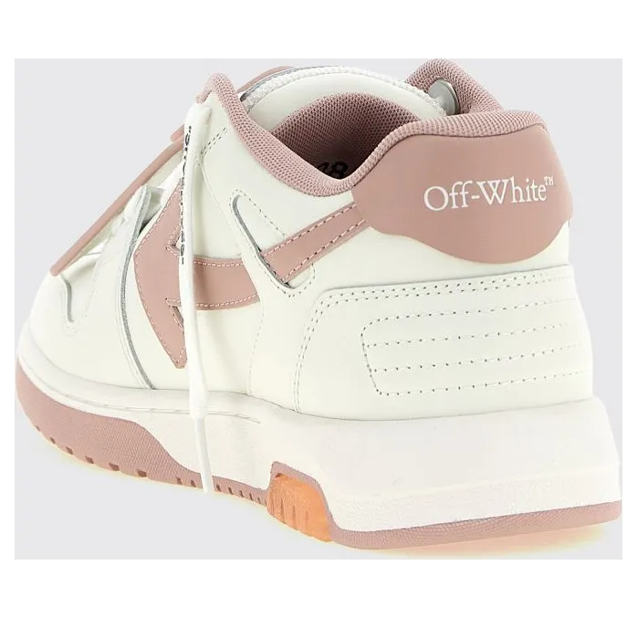 Off-White Out Of Office Low-Top Leather Sneakers with Perforated Toe and Logo Pink (W259C9L0180130) (2)
