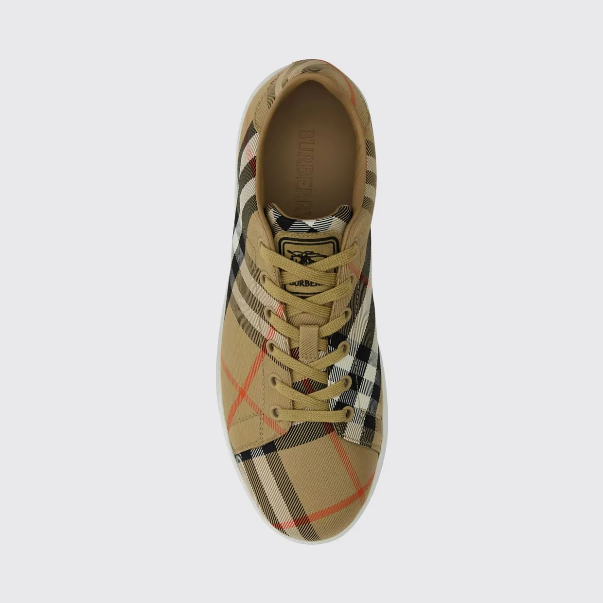 BURBERRY Set Low-Top Sneakers in Vintage Check Fabric Sand (8118855) (2)