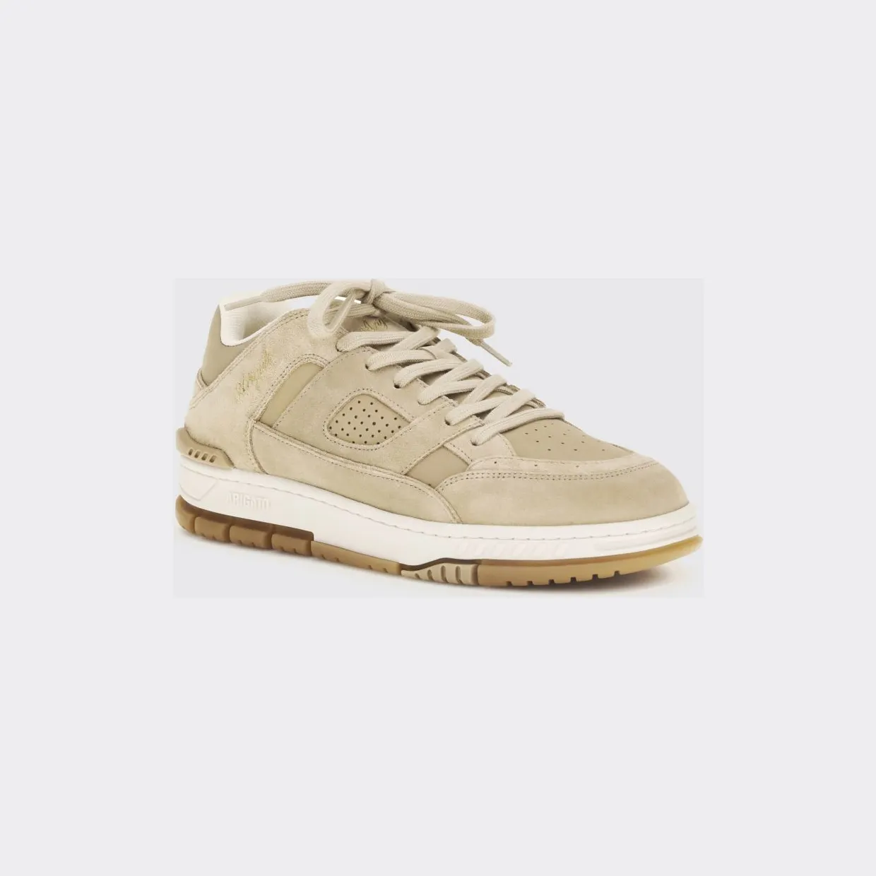 Axel Arigato Area Lo Sneakers in Smooth Calf Leather and Suede Beige (F4011004)