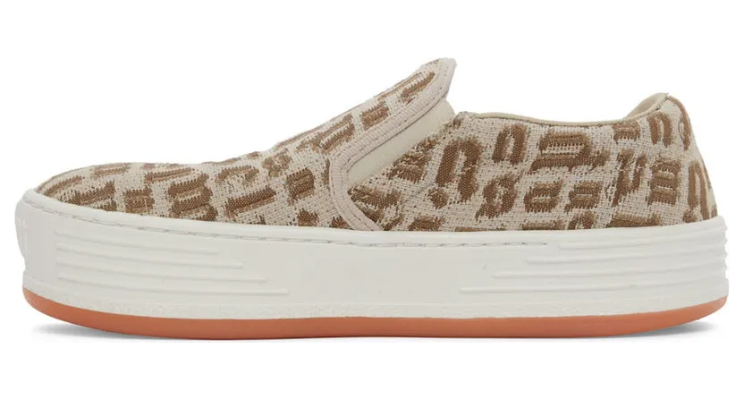 Palm Angels Beige Jacquard Logo Sneakers (PWIA040S22FAB0016160) (3)