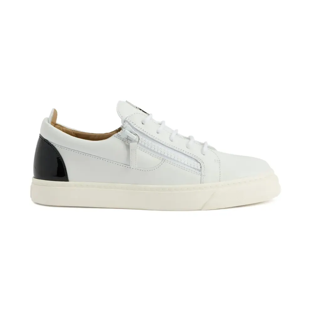 Giuseppe Zanotti Frankie leren sneakers met ritsdetail – Weiß (RU50035H04)