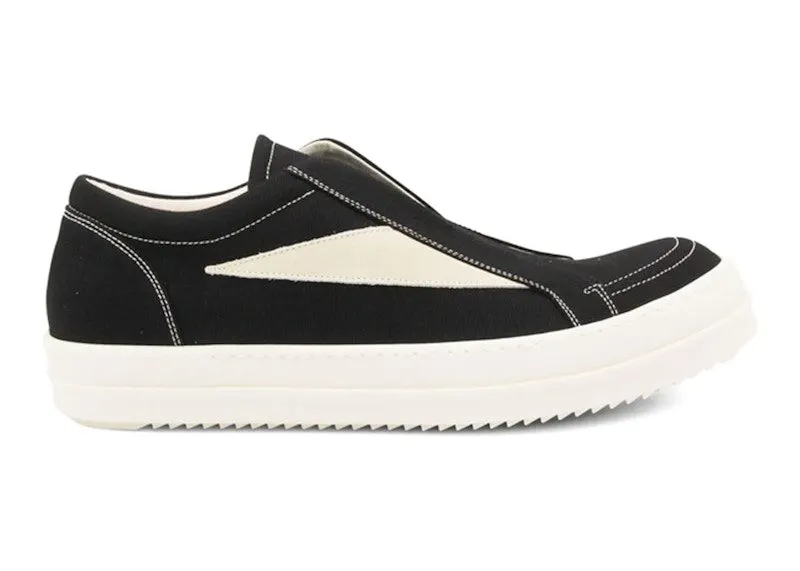 Rick Owens DRKSHDW Low panelled slip on sneakers Black Milk (DU02E7811DOLVS911)